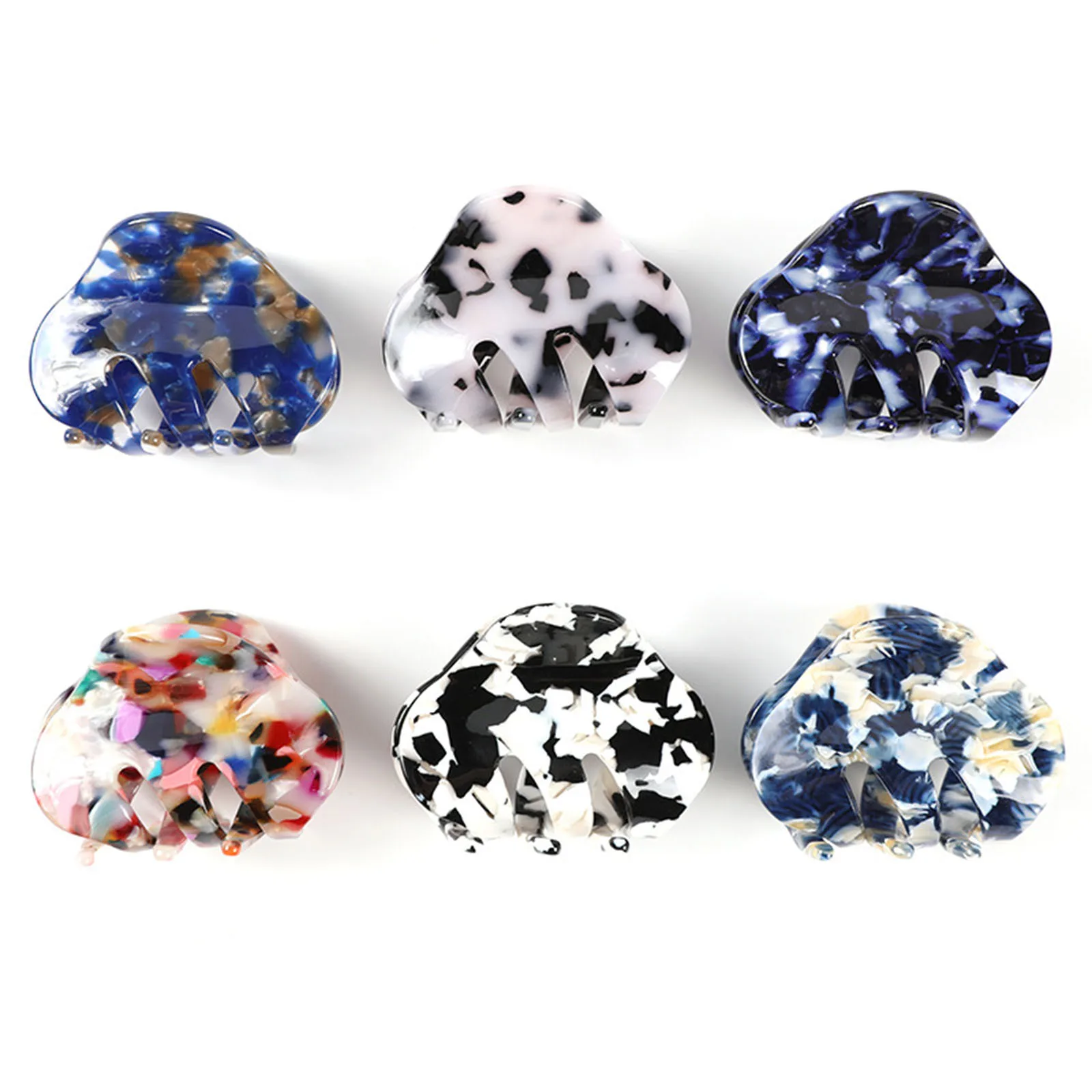 

1 Piece Creative Acetic Acid Resin Acetimar Marble Hair Clips Multicolor Rhombus Hair Clips For Women Girl Party 5.5cm x 4cm
