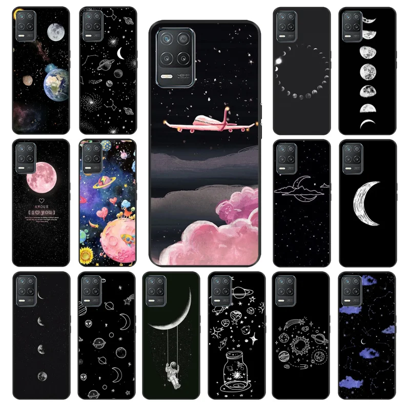 

Moon stars space astronaut Phone Case for OPPO Realme 8 7 6 6Pro 7Pro 8Pro 6i 5i C3 C21 C21Y C11 C15 C20 C25 X3 SuperZoom