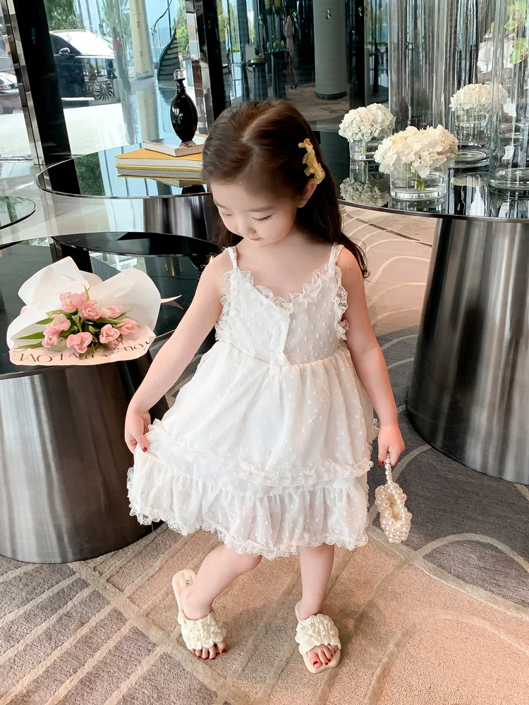 Для женщин. Детская кружевная юбка на подтяжках новинка лета 2023 корейское