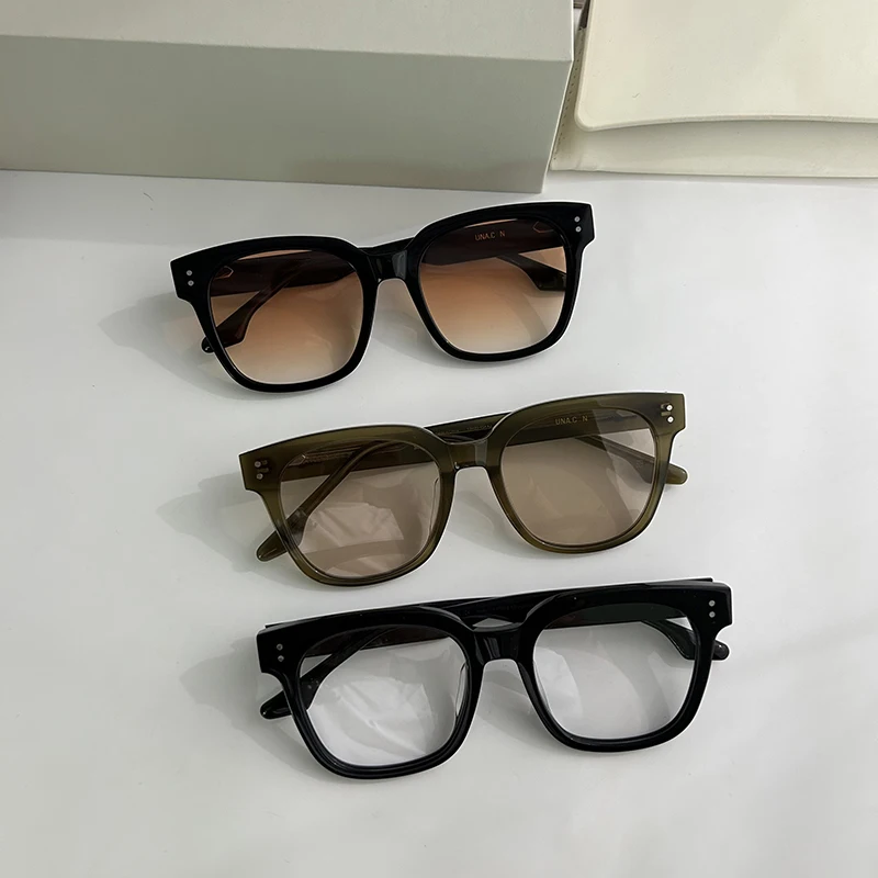 

New Luxury Brand Designer Fashion GENTLE Sunglasses UNA.C N Men Women Spuare Vintage UV400 Acetate Eyeglass Frame With Box