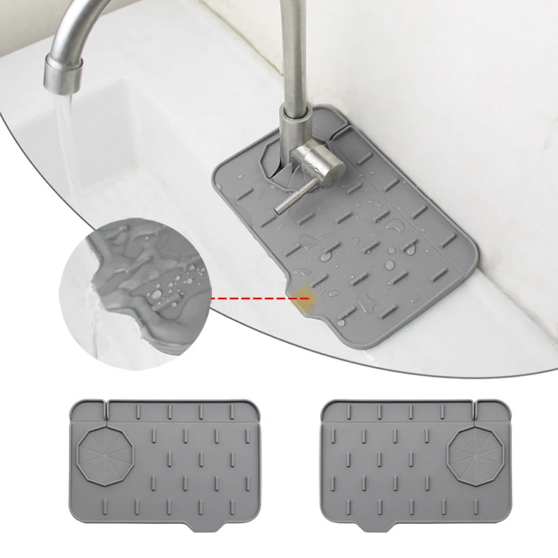 

Kitchen Faucet Splash Pad Sink Countertop Protector Mat Double Sided Use Drainage Mat Household Kitchen Tools Accessories