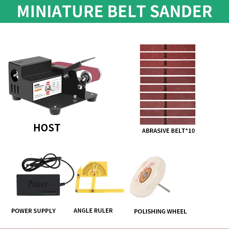Миниатюрная миниатюрная ленточная машина, металлическая миниатюрная электрическая полировальная машина «сделай сам», точилка для лезвий, Настольная шлифовальная машина