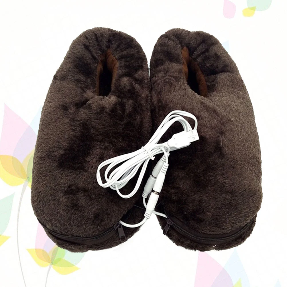 

Slippers Usb Feet Heated Foot Warmer Warmersshoes Plush Heatinghouse Electric