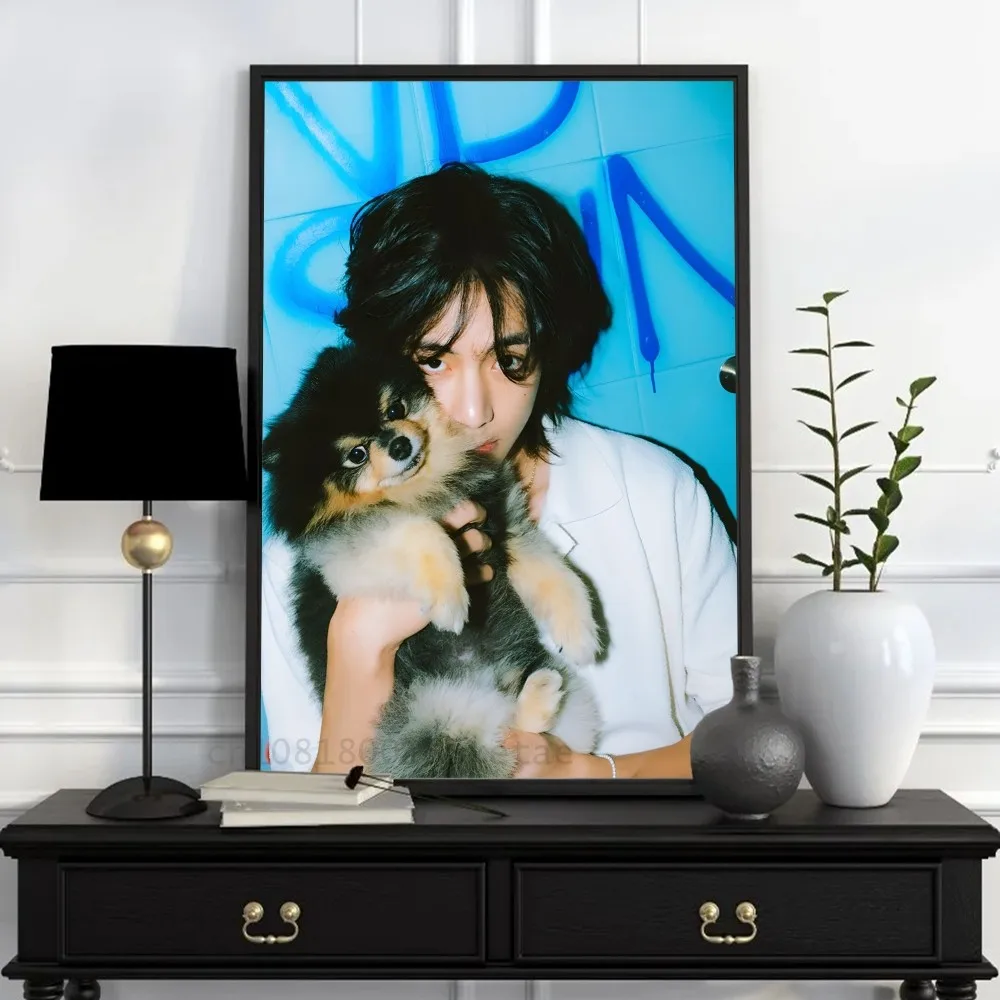 Постер Kpop Boy Kim Tae Hyung V печать на бумаге для дома гостиной спальни входа в бар кафе