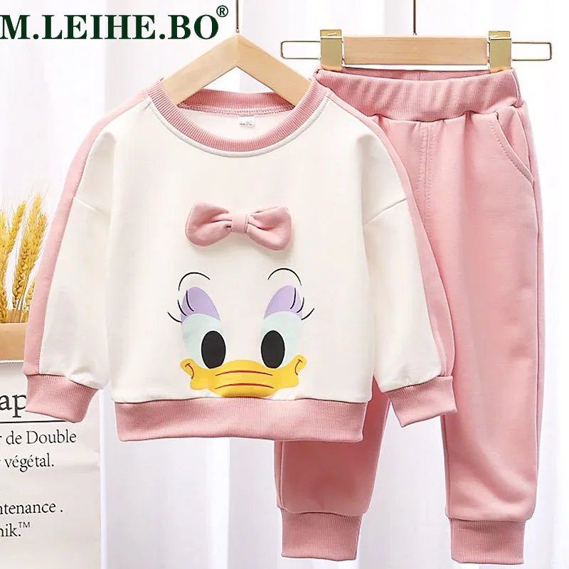 

Kids Girls Clothing Sets Cartoon Daisy Sports Sweatshirts+Pants Toddler Girls Clothes Girls Outfits School Girls Outfits 2-7Y