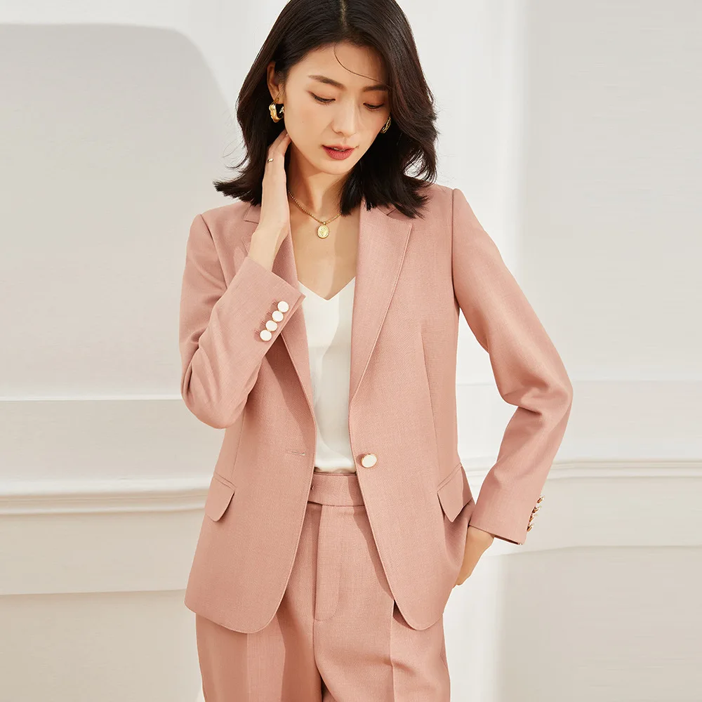 

Elegant Suit Set Women 2023 New Korean Oversized Split Long Sleeve Elegant Blazer High Waisted Wide Leg Straight Suits Pants Set