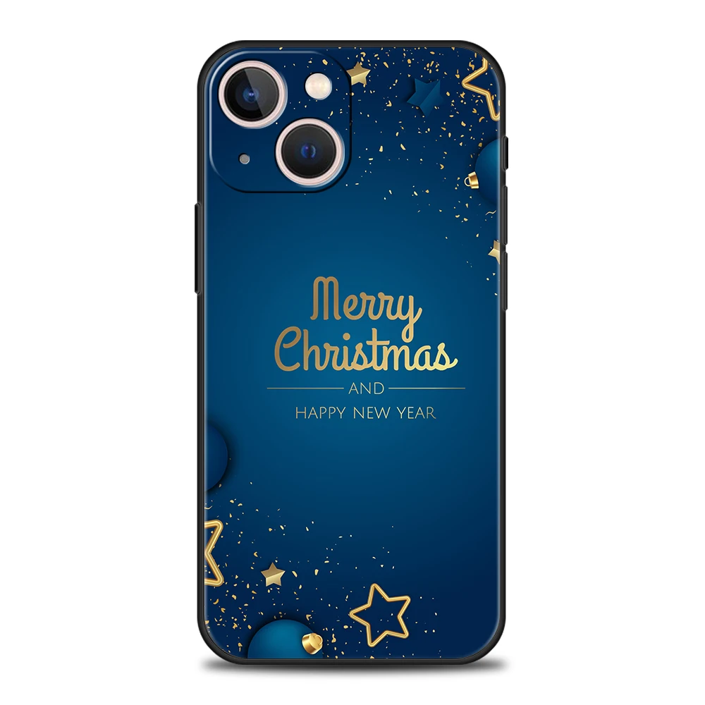 Winter Merry Christmas Luxury Phone Case Cover For iPhone 14 13 12 11 Pro Max 8 7 Plus X XR XS Max SE 2020 Shockproof Soft Shell