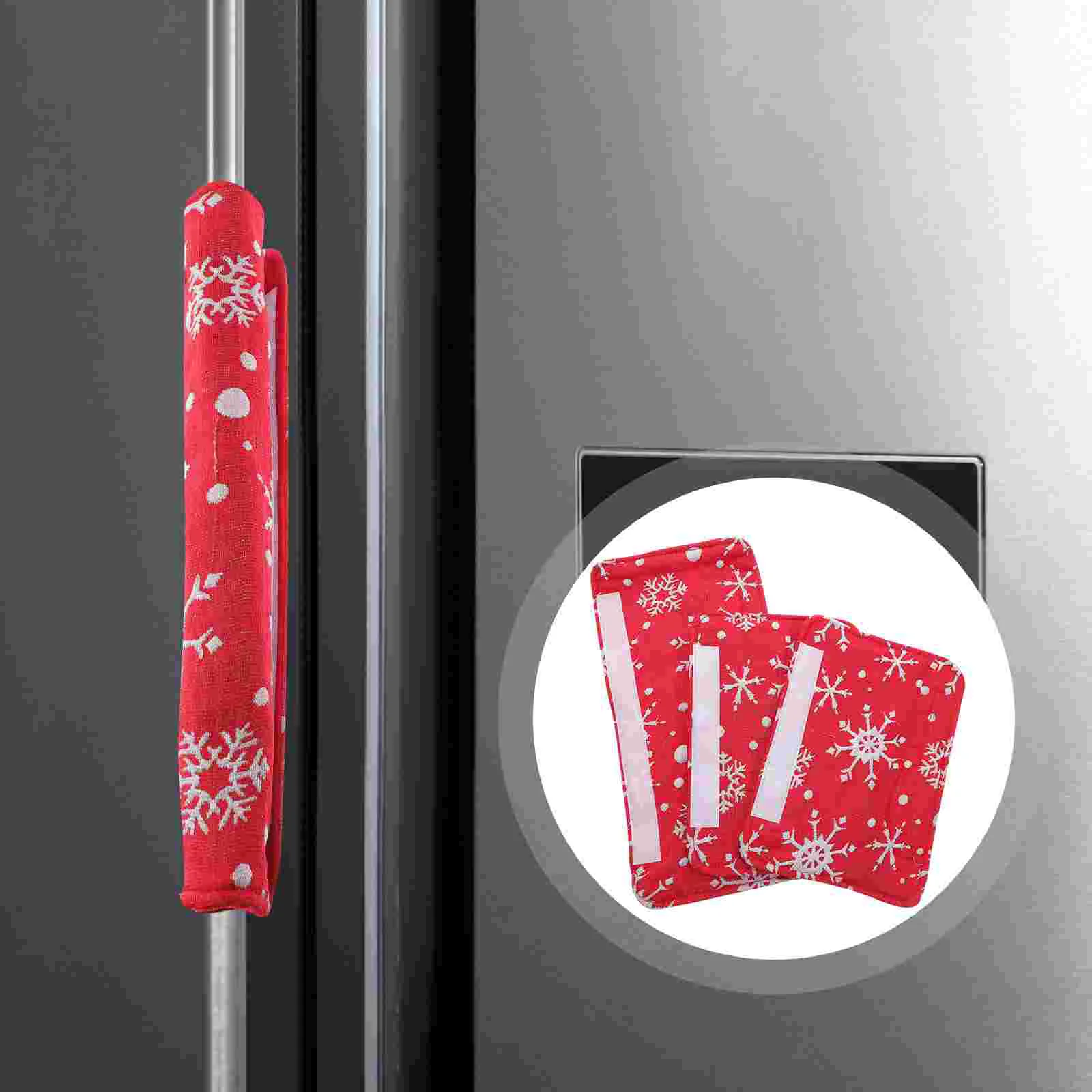 

3pcs Refrigerator Door Handle Covers Christmas Fridge Handle Covers Kitchen Decor