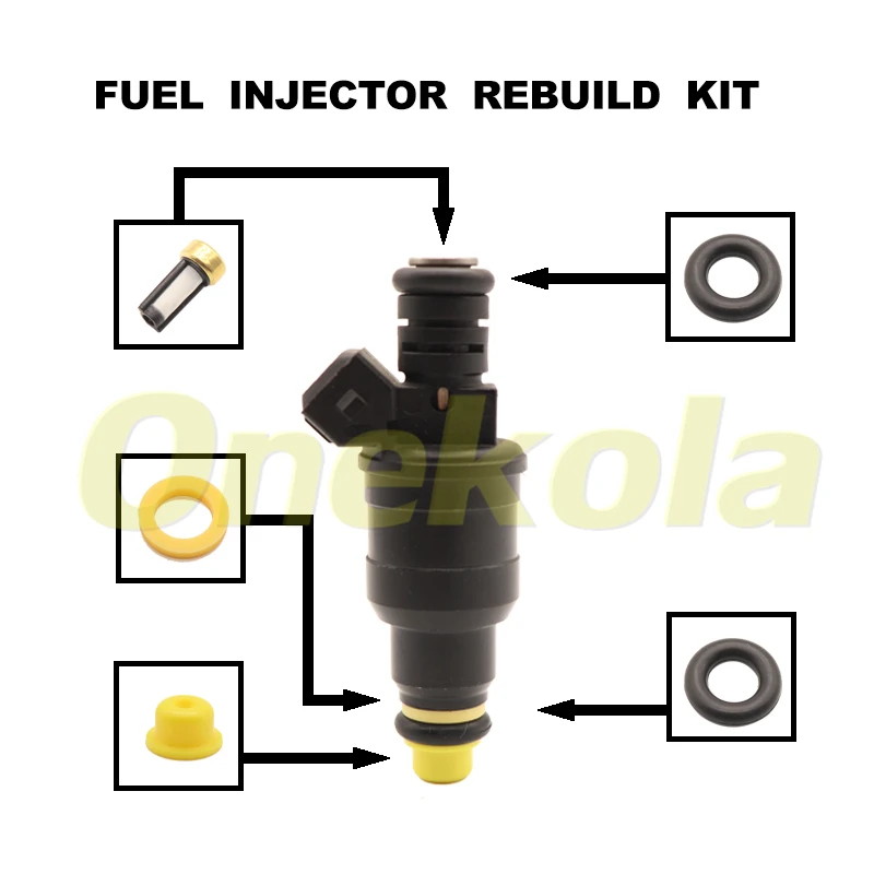 

Fuel Injector Service Repair Kit Filters Orings Seals Grommets for 90-93 VOLVO 240 2.3L 1985-1991 PEUGEOT 405 1.9L 0280150734