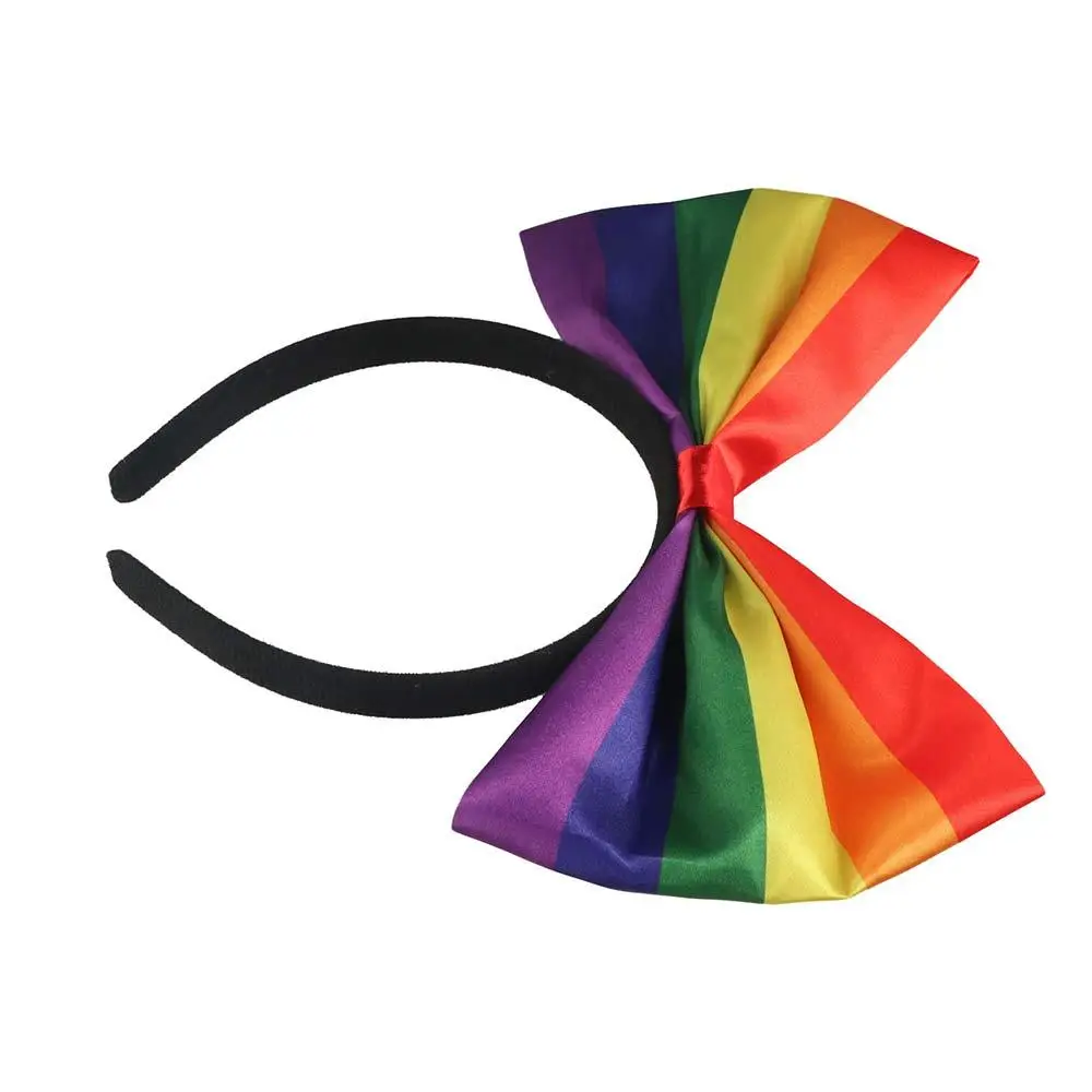 Красочный обруч для волос с радужным бантом красивая повязка на голову день