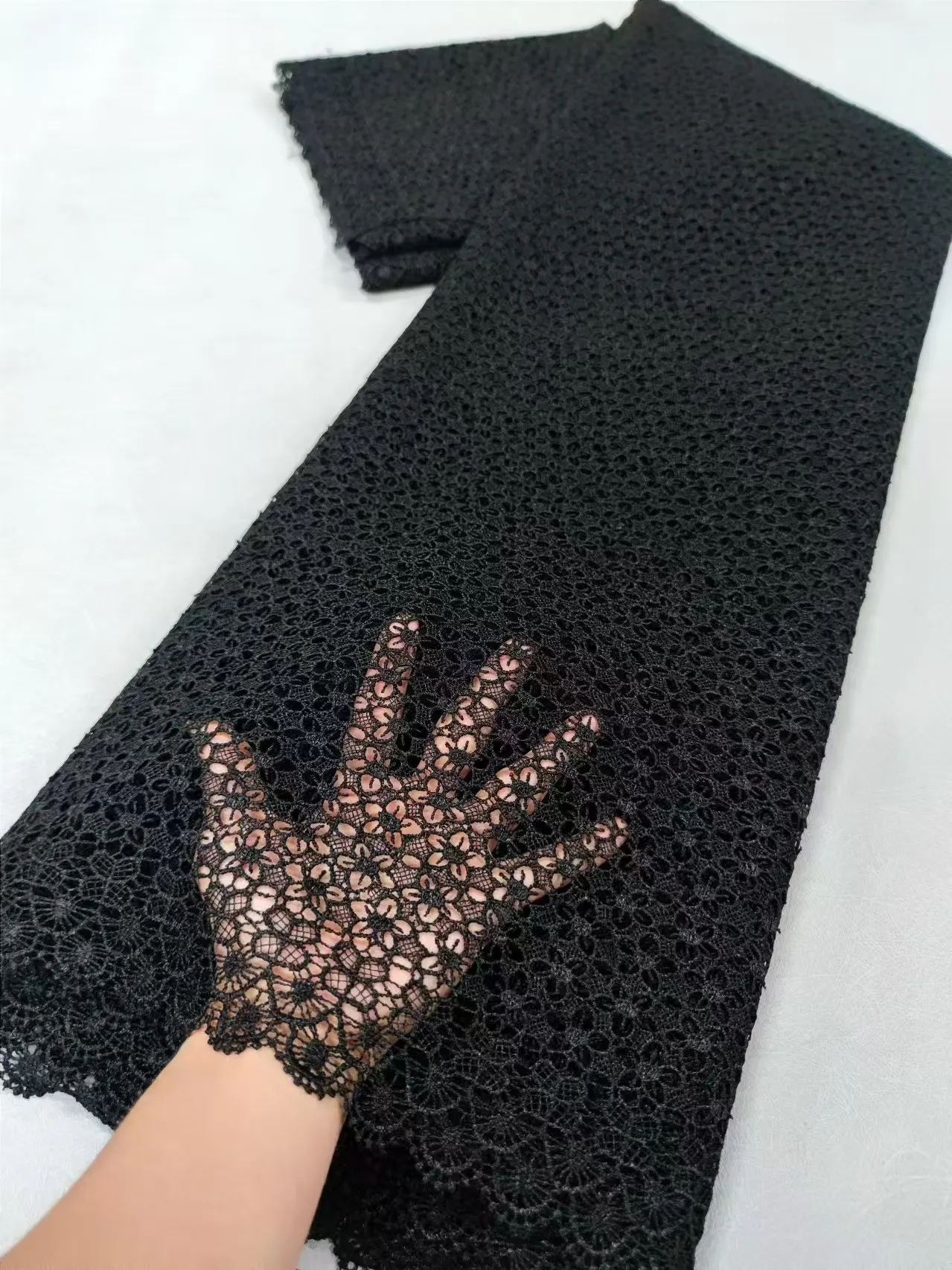 Африканская Хлопковая кружевная ткань с камнями Нигерия швейцарская вуаль