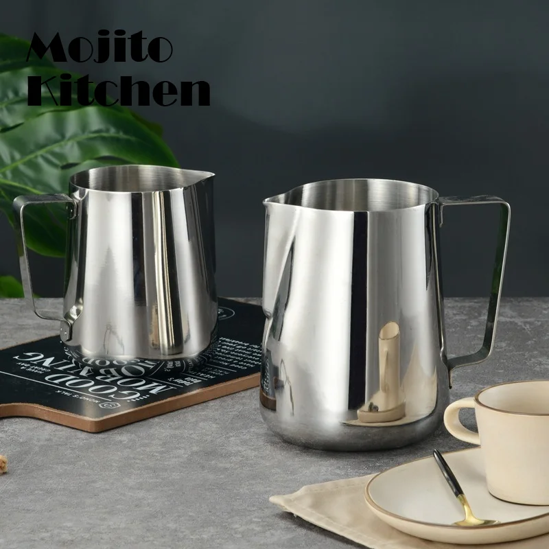 

Style Espresso Coffee Milk Mugs Cup Pots Jug Handle Craft Coffee Garland Cup Latte Jug Thickened Stainless Steel