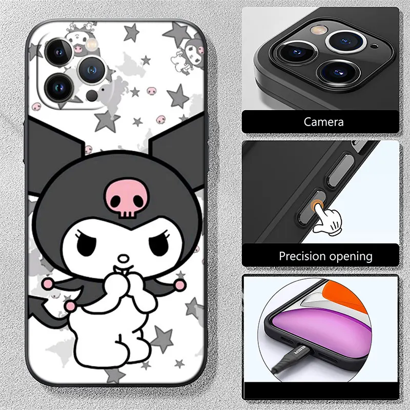 Новый высококачественный чехол для сотовых телефонов YK22 Kuromi iPhone 16 Pro Max Plus Mini