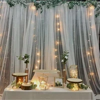 tulle roll sheer wedding arche fabric solid color living room bedroom curtains party backdrop decoration organza chair decor