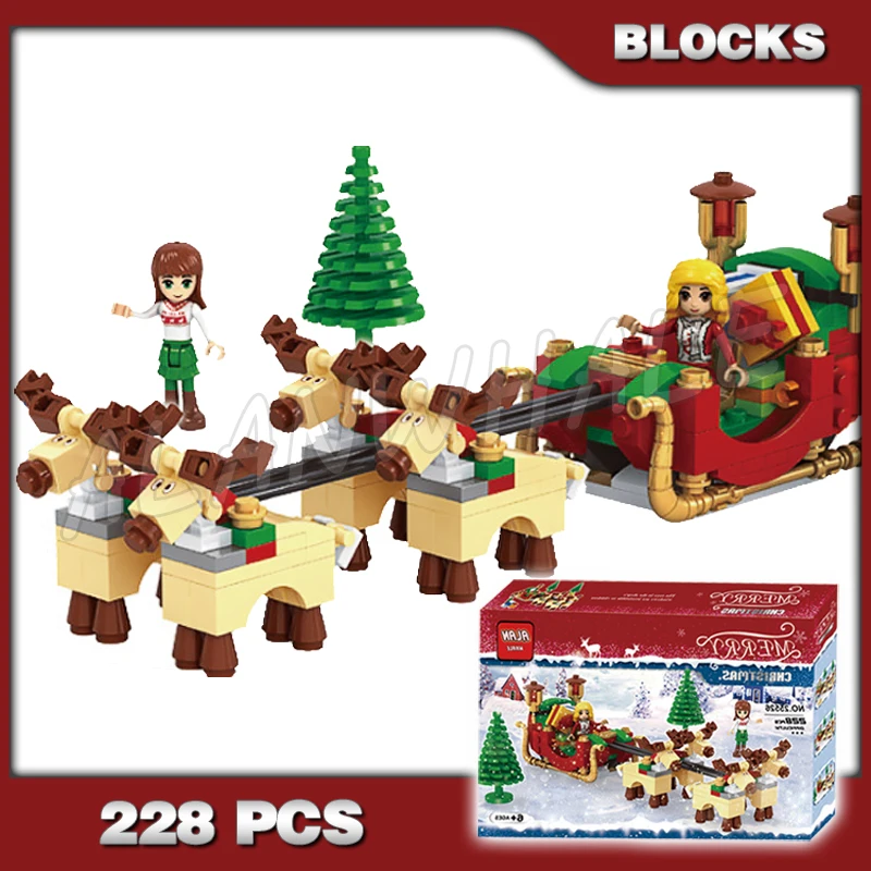 

228pcs Christmas Delivery Santa's Reindeer Sleigh Snowy Skies Winter Tree 25526 Building Blocks Set Compatible With Model