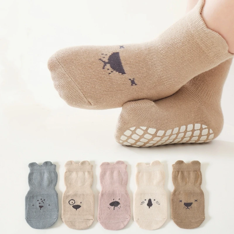 Spring Summer Autumn Baby Girls Socks Children Kids Floor Socks Boy Non-Slip Toddler Trampoline Socks Newborn Cartoon Shoes