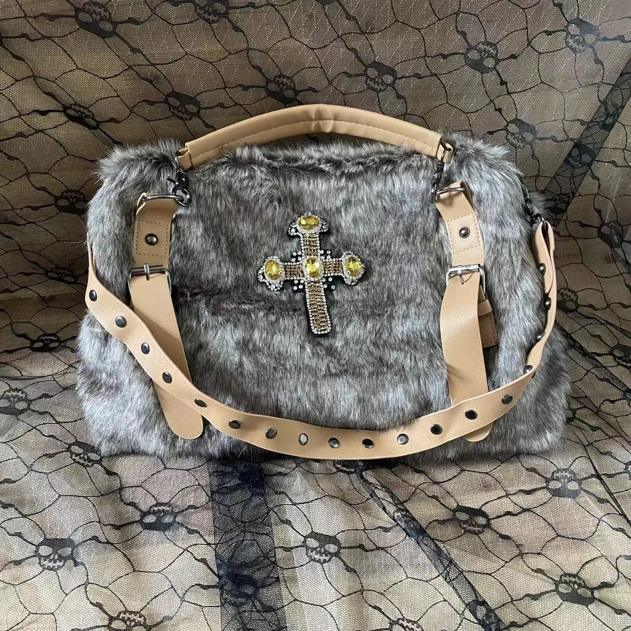 Женская сумка через плечо в стиле High street плюшевые сумки большой вместимости