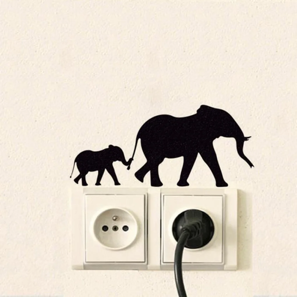 

Two Elephant Removable Wall Sticker Kids Nursery Baby Room Cartoon Decals DIY Home Decorative Wallpaper