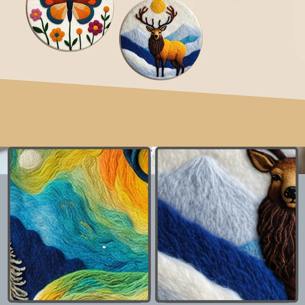 PhotoCustom Рождественский смешной набор для рисования из шерсти и фетра ручная