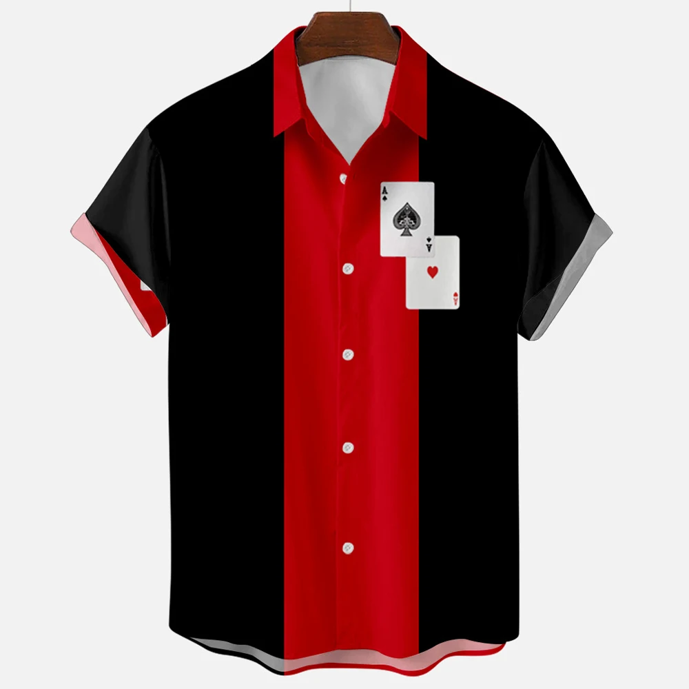 

Summer Retro Men Fashion Leisure Shirt Stripes Creative 3d Printing Shirt For Male Clothes Top Short Sleeve Street Shirt