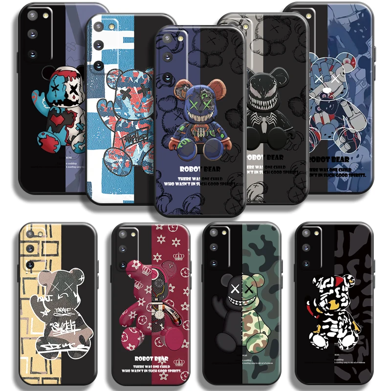 

Fashion Brand Luxury Bear Phone Case For Samsung Galaxy S22 S21 S20 Plus Ultra 5G Case For Samsung S21 S20 FE Funda Coque Soft