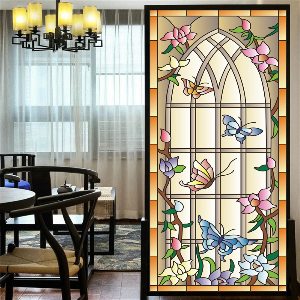 Защитная пленка для окон витражные наклейки без клея статическое Приклеивание