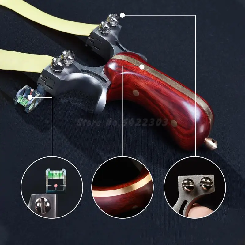 

High Precision Stainless Steel Slingshot Horizontal Sight Catapult with Rubber Band Outdoor Sports Hunting Entertainment Toys