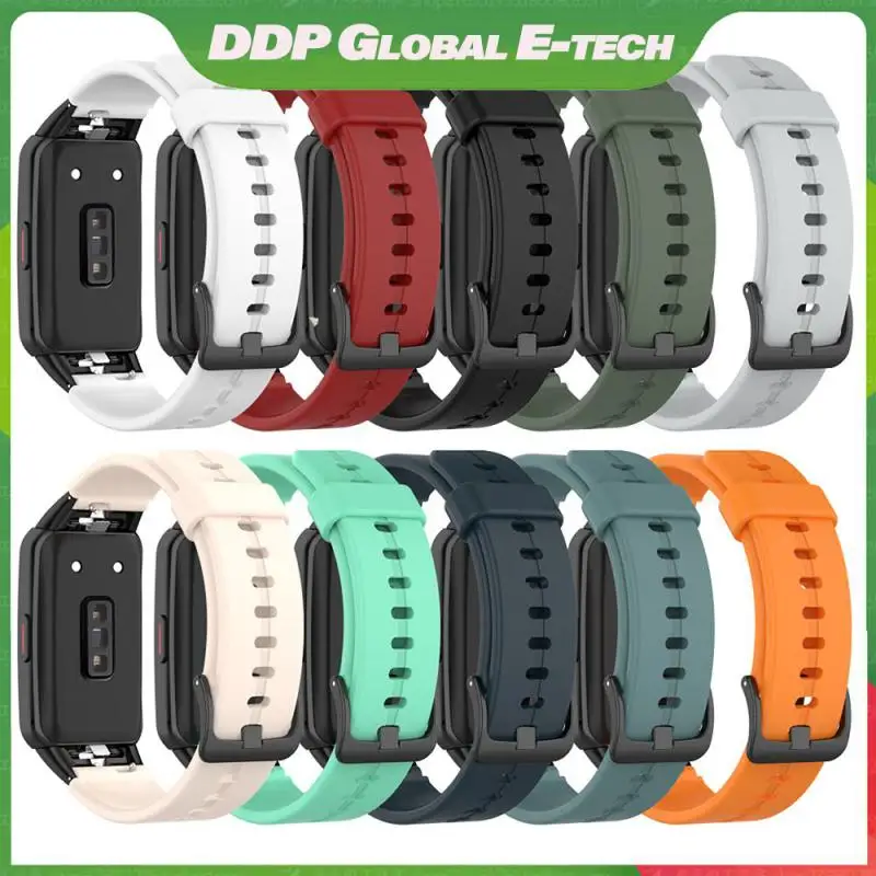 

Waterproof Silicone Strap Smart Accessories Watch Strap Sweatproof Thickened Watchband For Huawei Band 6