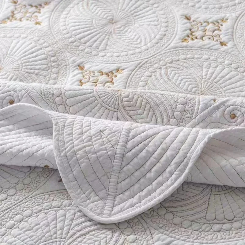 3 шт. хлопковое покрывало с вышивкой на кровать двуспальные покрывала и роскошные