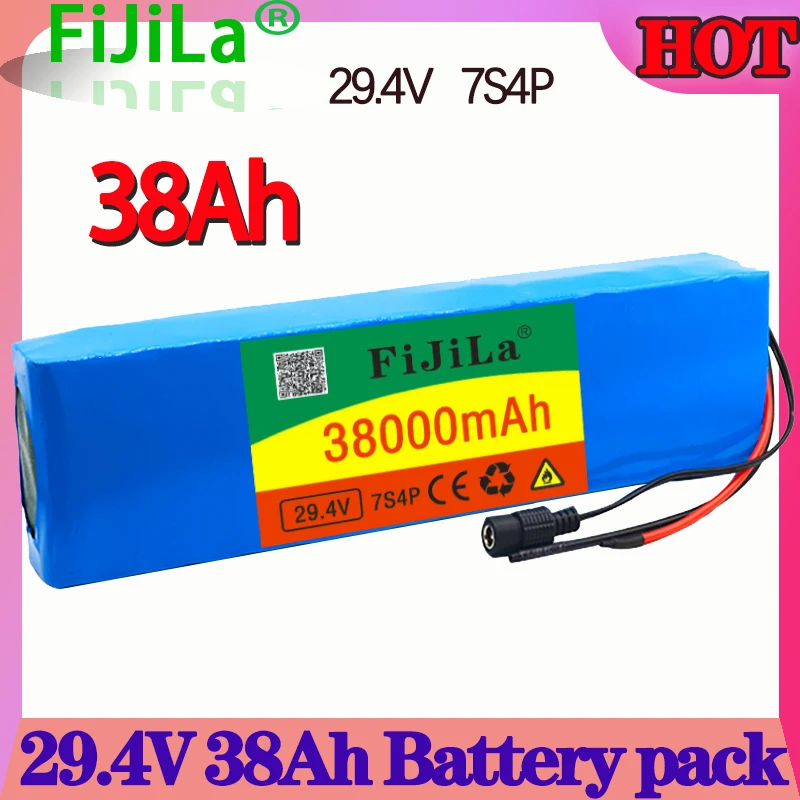 

100% New 7s4p 24 V 38000 MAH electric bicycle motor eBike scooter lithium ion battery pack 29.4V 18650 rechargeable battery