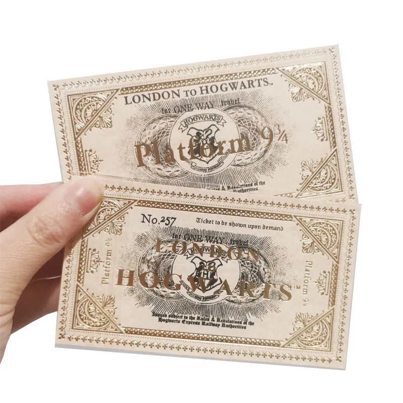 

Harry Potter Spell List Hot Stamping Card Beginners Guide To Wand Motions Tickets Nine and Three-quarters Children Toys Gift