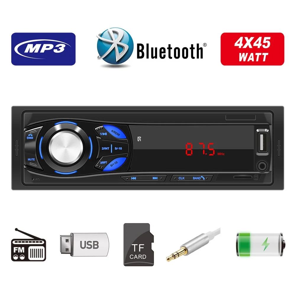 

2022 New Car Bluetooth Hands-Free Player Car MP3 Card U Disk FM Radio