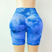 luoyiyang tie dye womens shorts push up gym seamless booty lifting sports wear for women shorts fitness woman sexy workout