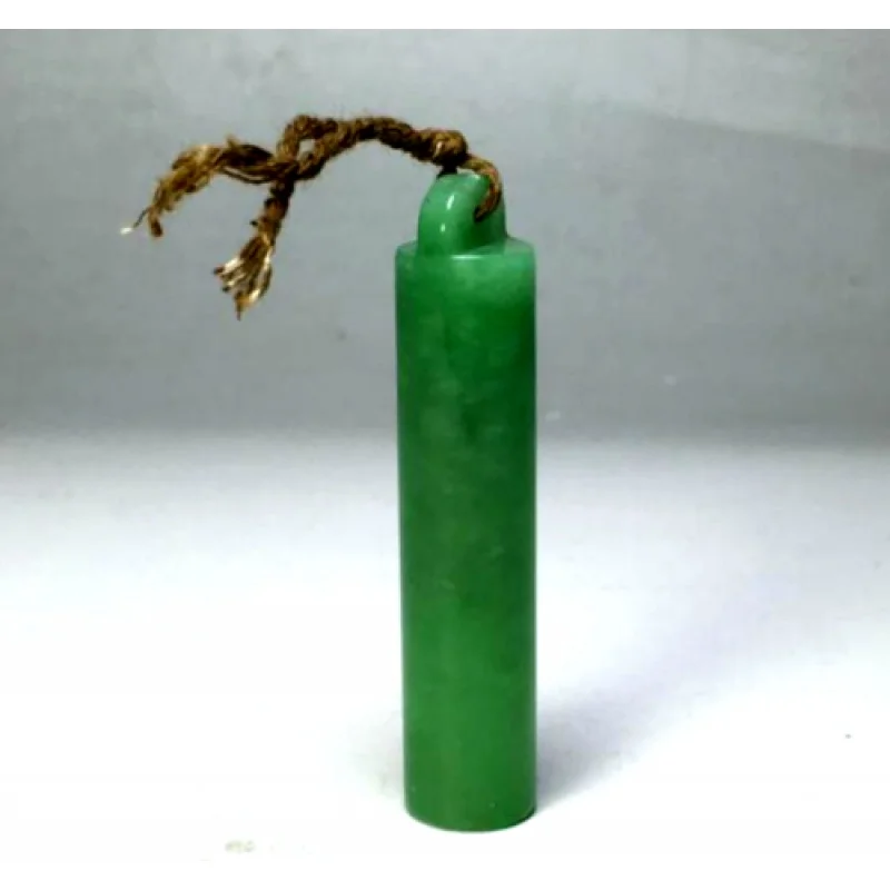 

Chinese Old Jadeite Jade "Spirit Crown" Hand Carved Charm Collection Pendant