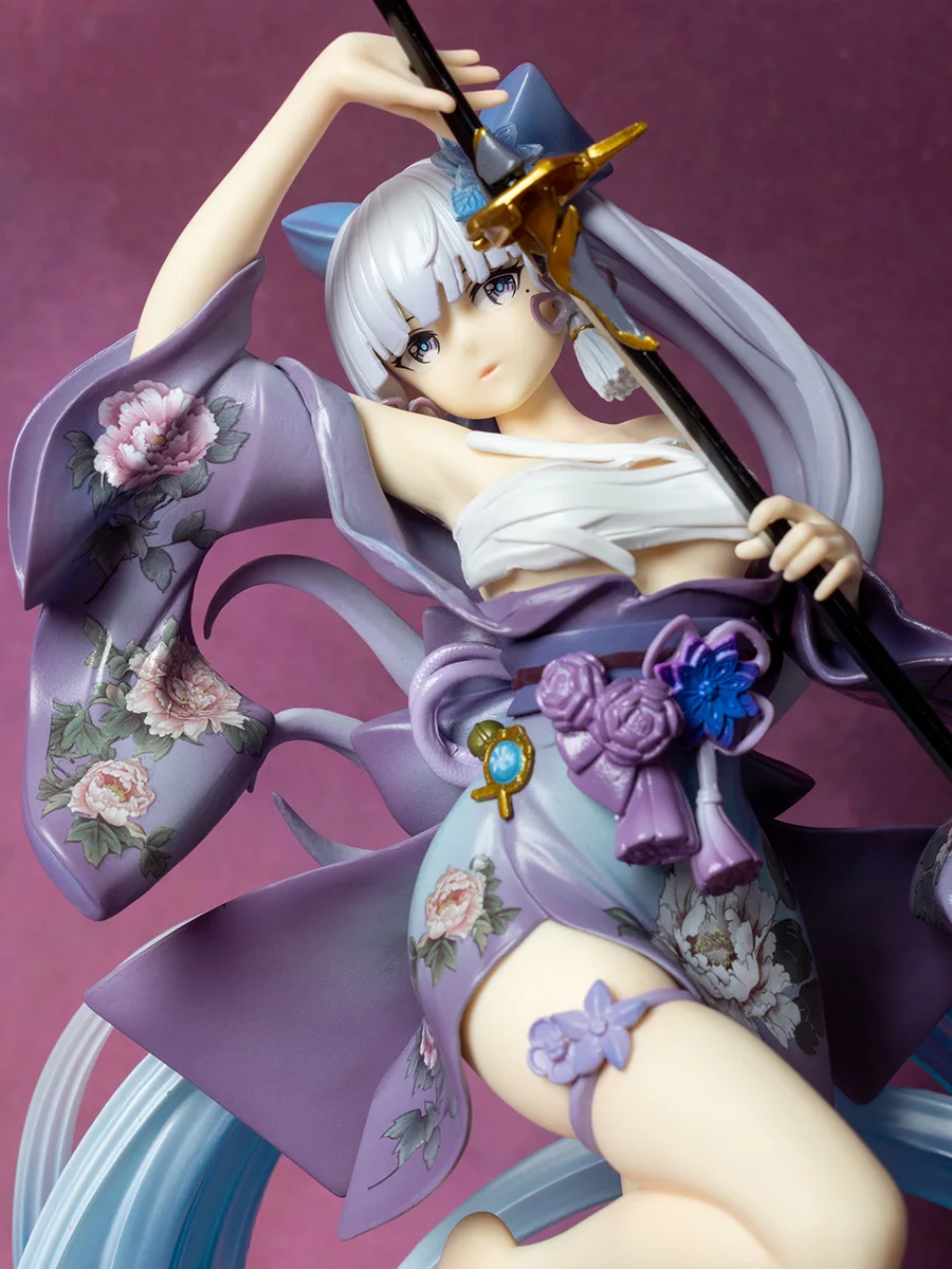 

Фигурка кимоно Genshin Blade Kamisato Ayaka, закрытая грудь, красивая модель для девушки, юката, анимационные периферийные украшения