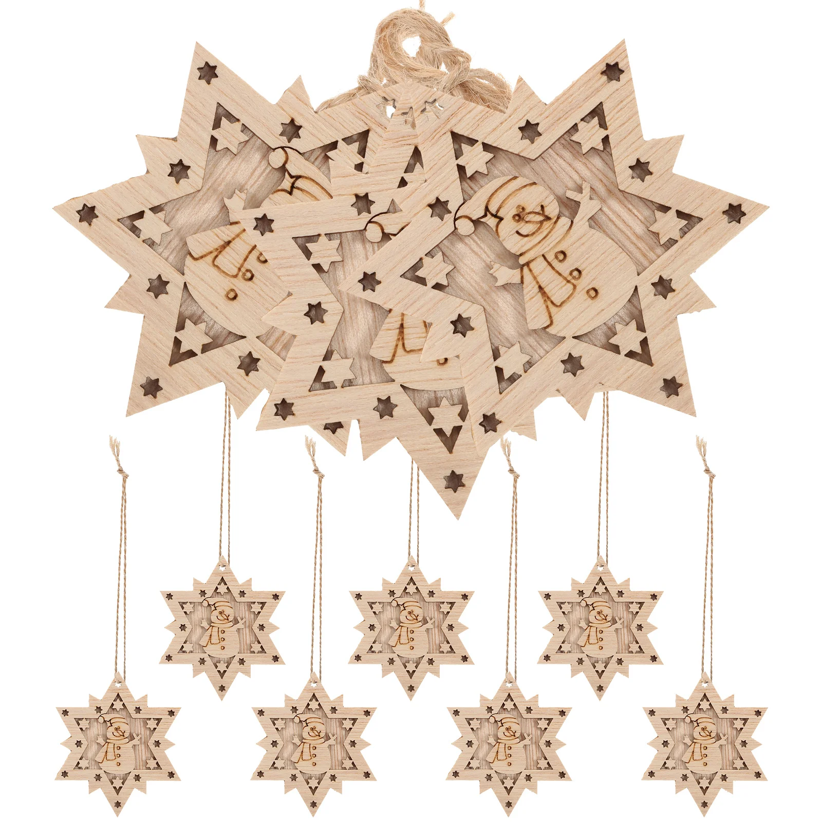

Wooden Snowflake Wood Christmascrafts Ornament Diy Cutouts Shapes Ornaments Unfinished Wreath Embellishments Chips Pendant Xmas