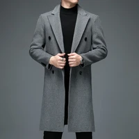 england style men sheep wool overcoat black navy blue gray warm cashmere woolen blend coats male elegant double breasted outfits