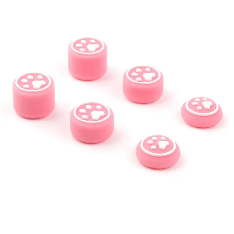 

6 Pieces Cats Paw With High Hat Handle Button Cover Top Hat Joystick Rocker Cover Rocker Arm Cover For Switch/site/oled Silicone