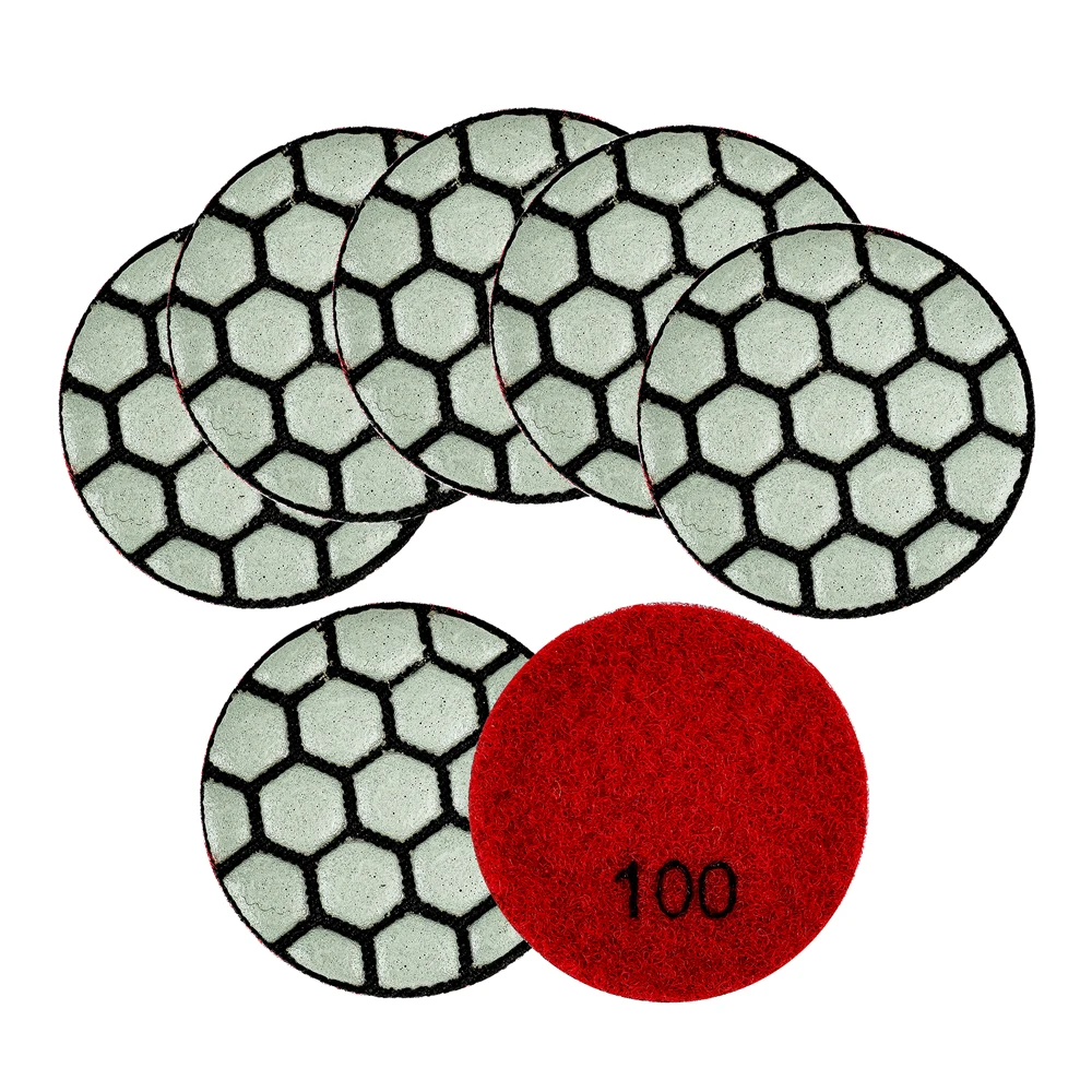 SHDIATOOL полировальные подушечки диаметром 50 мм, 7 шт., полимерный шлифовальный диск для гранита, мрамора, 2 дюйма, мини-гибкие подушечки для полировки камня, набор