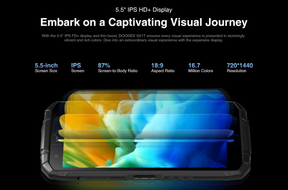 DOOGEE S41T смартфон экран 2024 дюйма 4 Гб + 64 ГБ