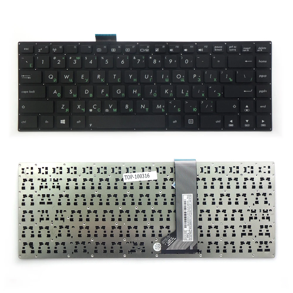 Клавиатура для ноутбука Asus F402 S400 X402 Series. Плоский Enter. Черная без рамки. PN: MP 12F33US