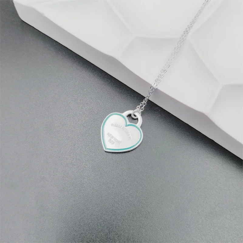 

2022 Heart Pendant Necklace For Women 1:1 925 Silver Sterling Luxury Jewelry For Women Gifts Co Jewelry Dropshipping