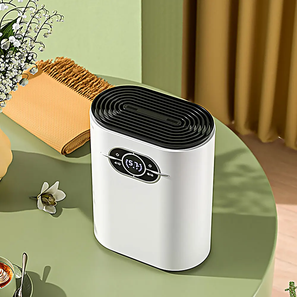 

1200Ml Electric Dehumidifier Mini Portable Desiccant Moisture Cool Air Purifier Dryer LED Display Auto-off Absorber Defrost