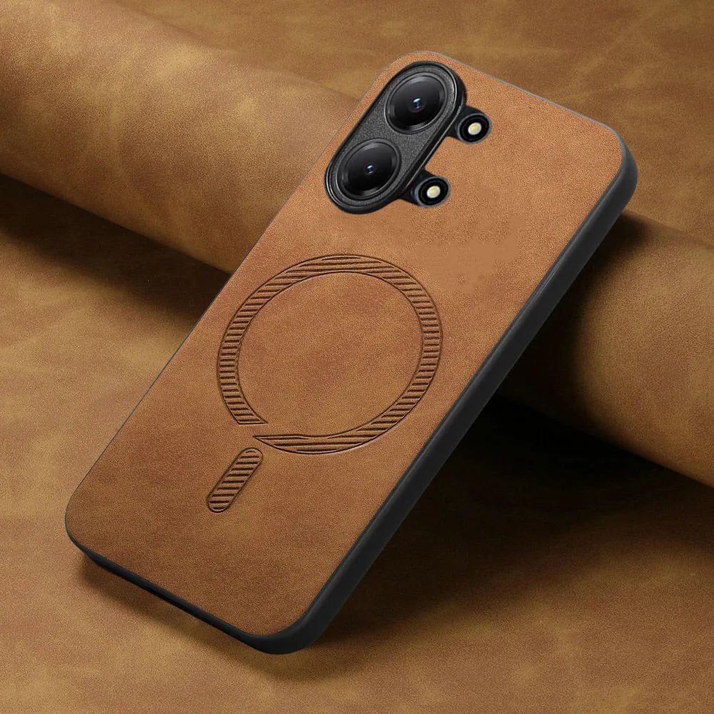 Фото Кожаный чехол-накладка LENS Camera Protect для Xiaomi Poco X8 Pro Max 5G 2026: Роскошный магнитный чехол с поддержкой беспроводной зарядки для Mi Phone X8 8X №1