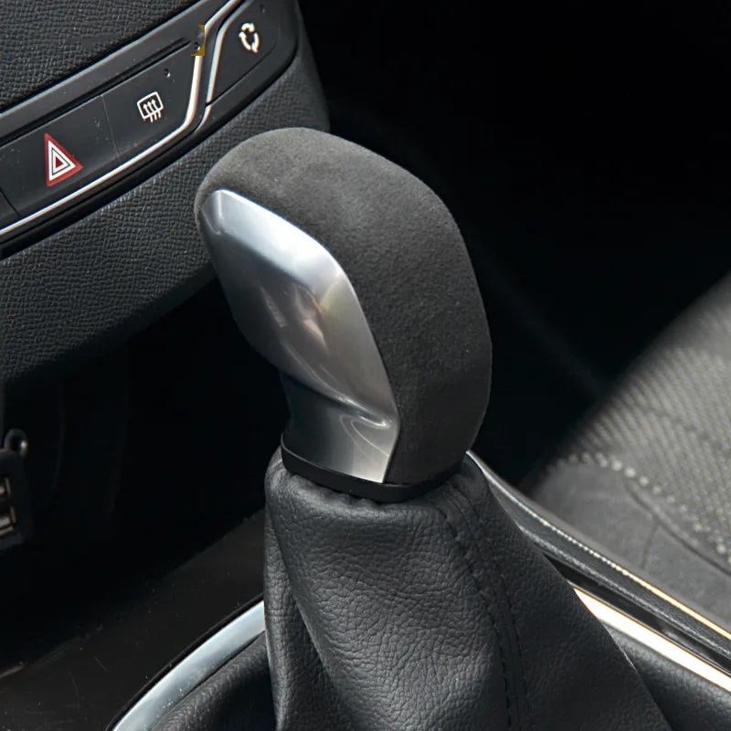 

DIY hand-sewn leather suede car gear cover Gear Shift Collars for Peugeot 301 207 307 308 408 508 3008