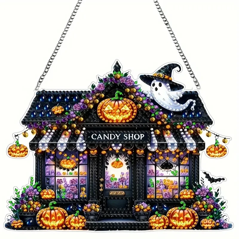 1 шт. алмазная живопись в стиле дома на Хэллоуин акриловый материал тарелка для