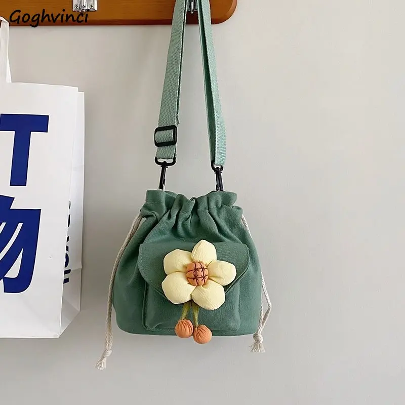 

Сумка кросс-боди Женская с цветочным принтом, милая холщовая саквояж на завязке, Повседневная Студенческая сумочка в стиле ретро, в Корейском стиле