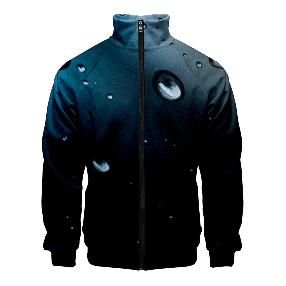 Classic Popular Raglan jackets Rain 3D Print Zipper Jacket Windbreaker Men/Boys Stand Collar Long Sleeve Clothes Jackets