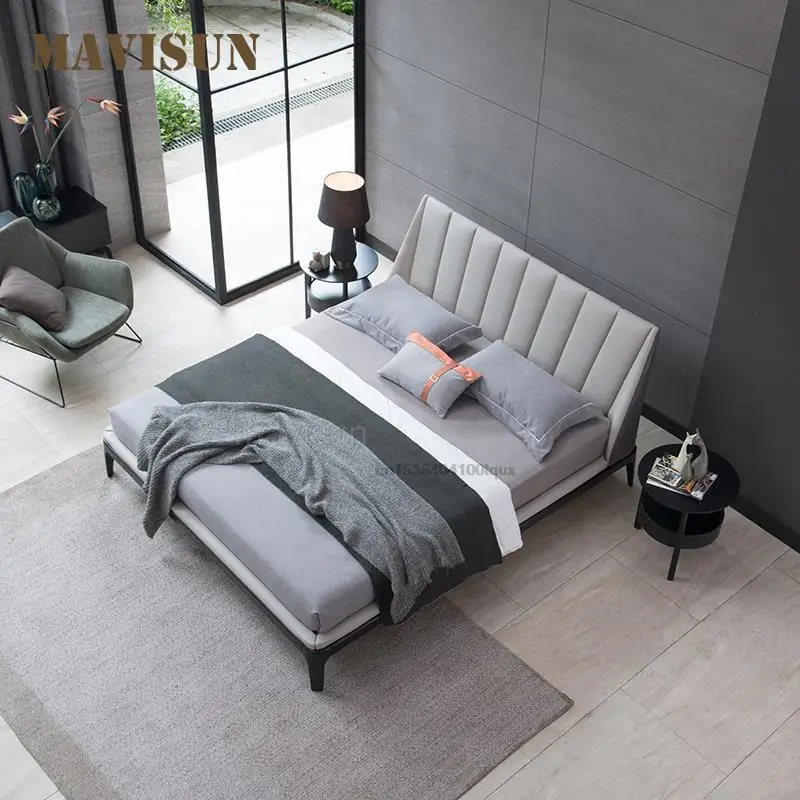 And Upholstered High-backed Backrest Simple And Modern Furniture For Bedroom