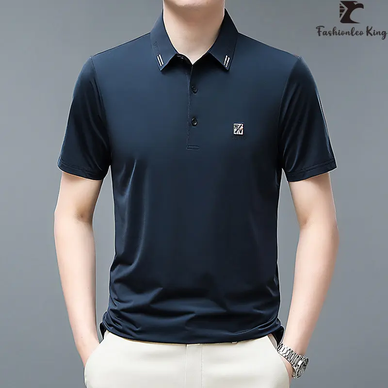 

Summer Men's Short Sleeve T-Shirt Man Thin Section Business Casual Turn-Down Collar Tee